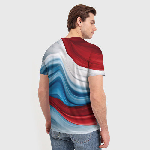 Мужская футболка 3D Флаг России абстракт, цвет 3D печать - фото 4