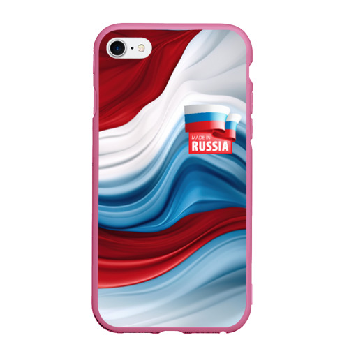 Чехол для iPhone 6/6S матовый с принтом Флаг  России абстракт, вид спереди #2