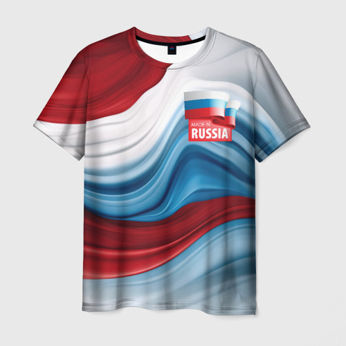 Мужская футболка 3D Флаг России абстракт, цвет 3D печать