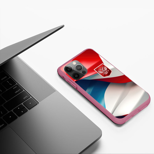 Чехол для iPhone 12 Pro с принтом Красный герб    России, фото #4