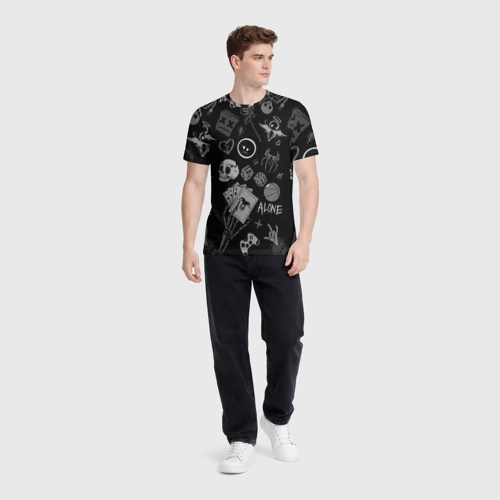 Мужская футболка 3D с принтом Sad art, вид сбоку #3