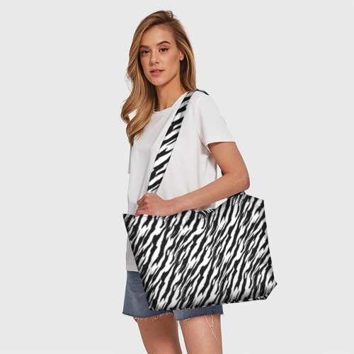 Пляжная сумка 3D Полосатая шкура зебры - фото 5