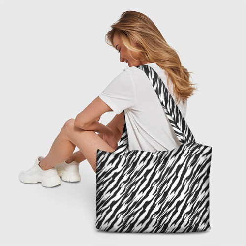 Пляжная сумка 3D Полосатая шкура зебры - фото 6