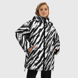 Женская зимняя куртка Oversize Полосатая шкура зебры - фото 2