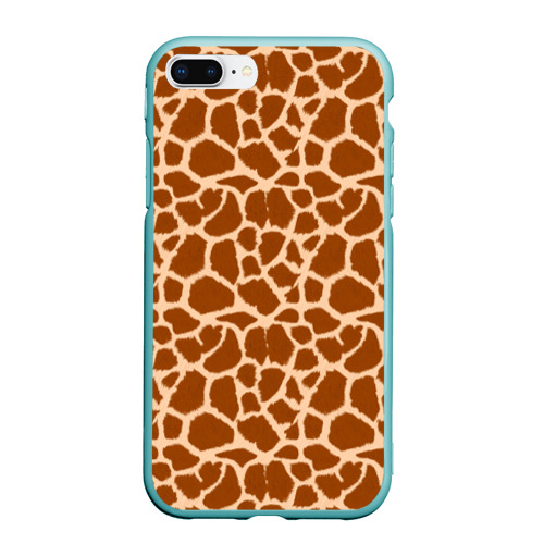 Чехол для iPhone 7Plus/8 Plus матовый Шкура Жирафа - Giraffe, цвет мятный