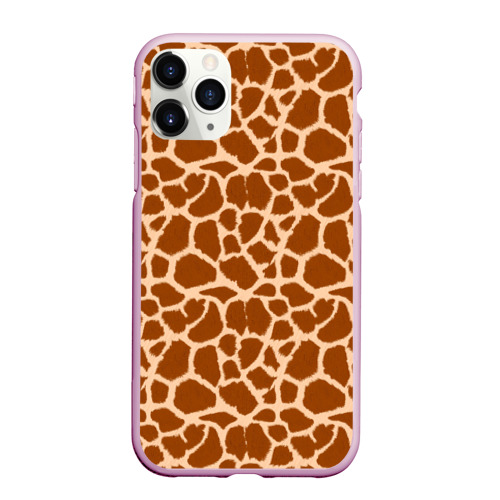 Чехол для iPhone 11 Pro Max матовый Шкура Жирафа - Giraffe, цвет розовый