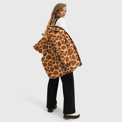 Женская зимняя куртка Oversize Шкура Жирафа - Giraffe, цвет красный - фото 5