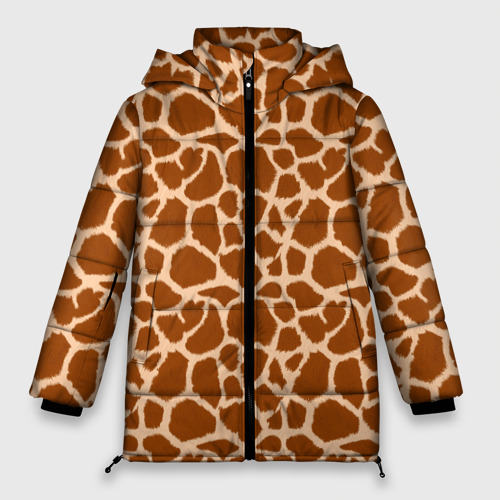 Женская зимняя куртка Oversize Шкура Жирафа - Giraffe, цвет красный