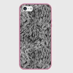 Чехол для iPhone 5/5S матовый Густой серый мех