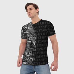 Мужская футболка 3D Скандинавские руны и татуровка викингов - фото 2