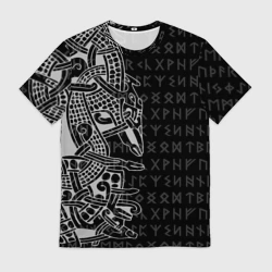 Мужская футболка 3D Скандинавские руны и татуровка викингов