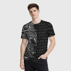 Мужская футболка 3D Скандинавские руны и татуровка викингов - фото 2