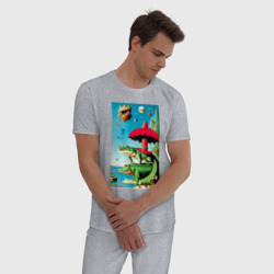 Мужская пижама хлопок Два крокодила - памяти Иеронима Босха - фото 2