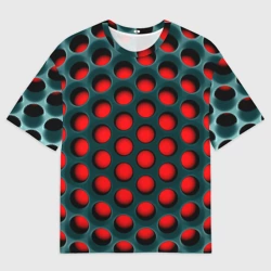 Женская футболка oversize 3D Сотовая структура 3D