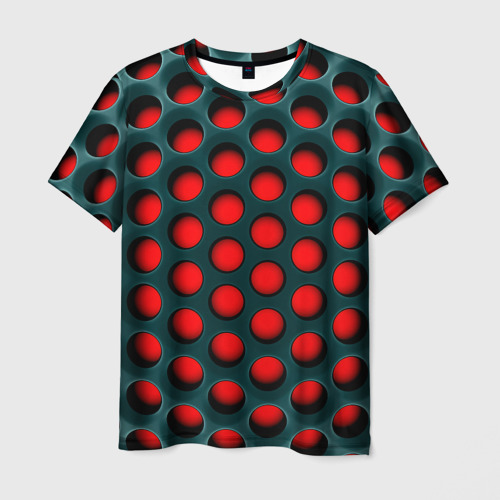 Мужская футболка с принтом Сотовая структура 3D, вид спереди №1