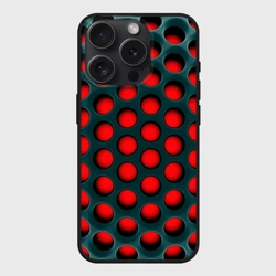 Чехол силиконовый для Apple iPhone 15 Pro матовый Сотовая структура 3D