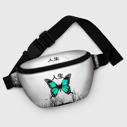 Поясная сумка 3D С бабочкой на фоне японского иероглифа - фото 6