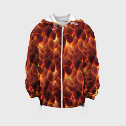 Детская куртка 3D Огненная мозаичная текстура