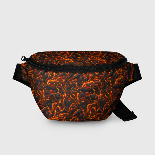 Поясная сумка 3D с принтом Огненная лава, вид спереди #2