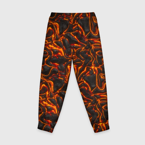 Детские брюки 3D с принтом Огненная лава, вид сзади #1