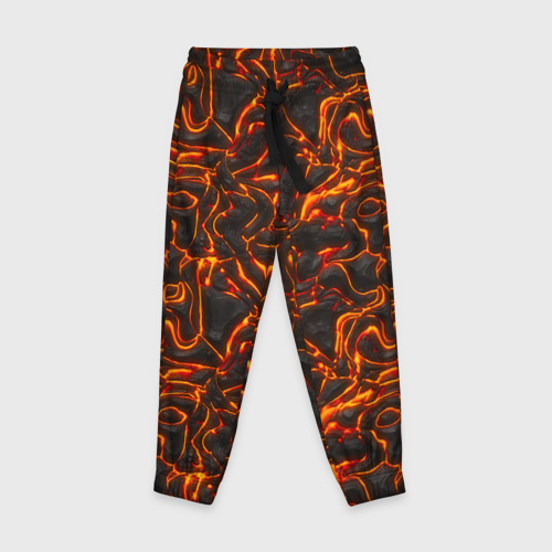 Детские брюки 3D с принтом Огненная лава, вид спереди #2