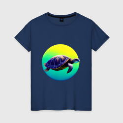 Плывущая морская черепаха – Футболка из хлопка с принтом купить со скидкой в -20%