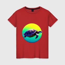 Плывущая морская черепаха – Футболка из хлопка с принтом купить со скидкой в -20%