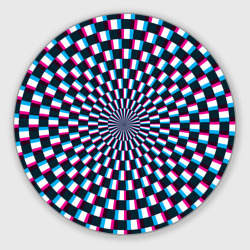Круглый коврик для мышки Оптическая иллюзия глитч