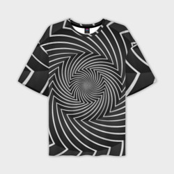 Мужская футболка oversize 3D Оптическая иллюзия изогнутые линии