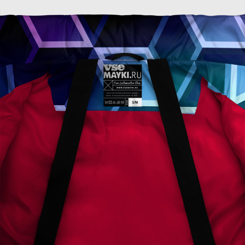 Женская зимняя куртка 3D с принтом Неоновые кубы иллюзия, фото #5