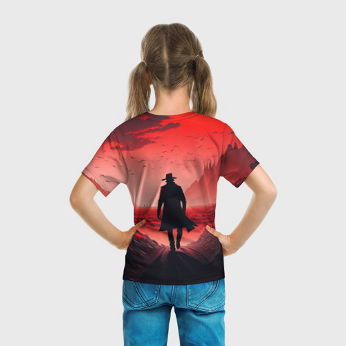 Детская футболка 3D с принтом Преследователь, вид сзади #2