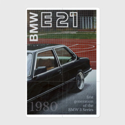 Магнитный плакат 2Х3 BMW E21 ретро обложка журнала
