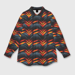 Orange abstract black – Женская рубашка oversize 3D с принтом купить