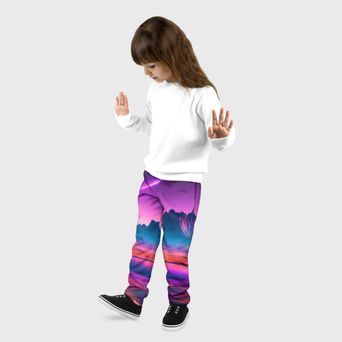 Детские брюки 3D Лиловая планета, цвет 3D печать - фото 3