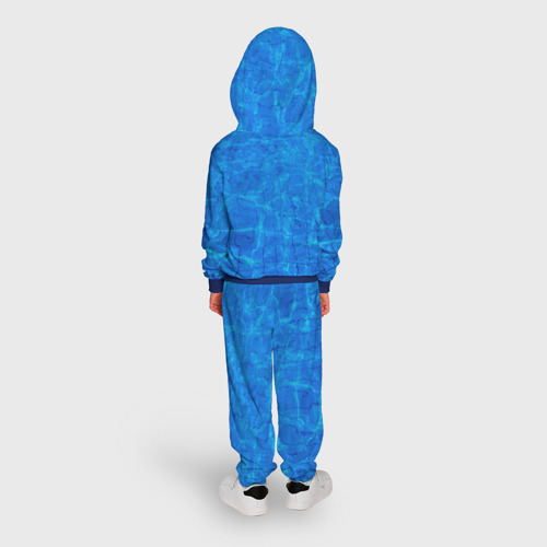 Детский костюм с толстовкой 3D Будь спокоен и плавай, цвет синий - фото 4