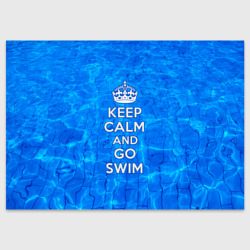 Будь спокоен и плавай – Поздравительная открытка с принтом купить