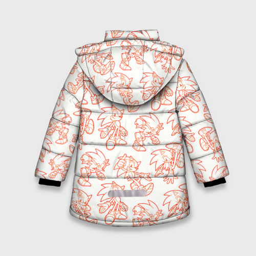 Зимняя куртка для девочек 3D Паттерн Sonic, цвет красный - фото 2