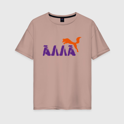 Женская футболка хлопок Oversize с принтом Алла и лиса, вид спереди #2