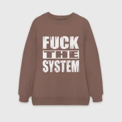 Женский свитшот oversize без начеса хлопок SoD - f**k the system