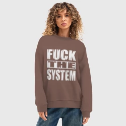 Женский свитшот oversize без начеса хлопок SoD - f**k the system - фото 2