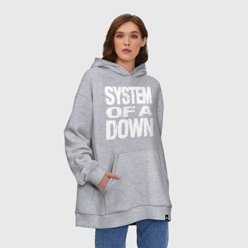 Худи SuperOversize хлопок SoD - System of a Down, цвет меланж - фото 3
