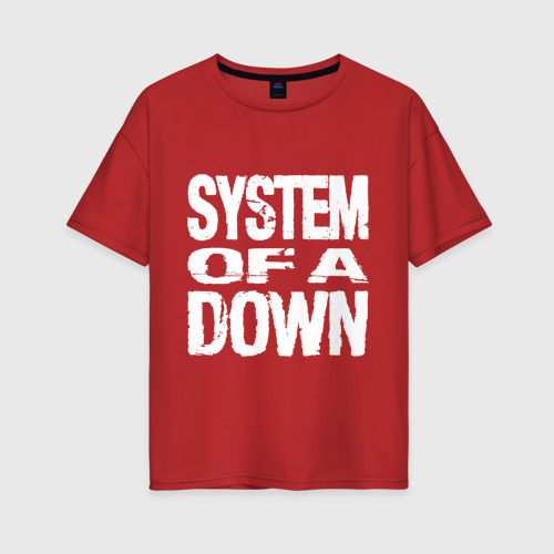 Женская футболка хлопок Oversize SoD - System of a Down, цвет красный