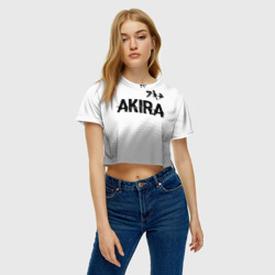 Женская футболка Crop-top 3D Akira glitch на светлом фоне: символ сверху - фото 2