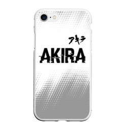 Чехол для iPhone 7/8 матовый Akira glitch на светлом фоне: символ сверху