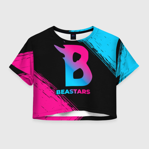 Женская футболка Crop-top 3D Beastars - neon gradient, цвет 3D печать