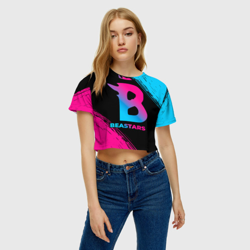Женская футболка Crop-top 3D Beastars - neon gradient, цвет 3D печать - фото 3