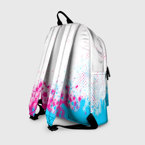 Рюкзак 3D с принтом Evangelion neon gradient style: символ сверху, вид сзади #1