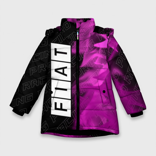 Зимняя куртка для девочек 3D Fiat pro racing: по-вертикали, цвет черный