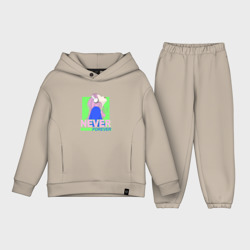 Детский костюм хлопок Oversize Девушка в наушниках never forever