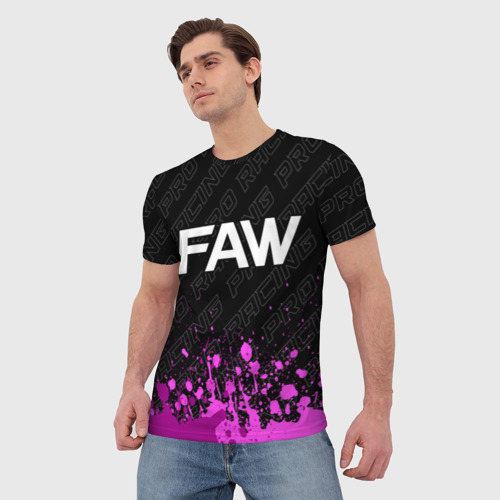 Мужская футболка 3D с принтом FAW pro racing: символ сверху, фото на моделе #1